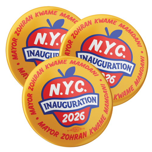 NYC Inauguration 2026 (3" Pin-Back Button -- Pack of Three!)