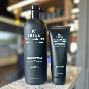 Invigorate by Shear Excellence is the perfect two-in-one conditioner and shaving cream combo to add to your daily routine.