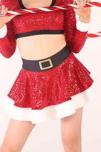 Aspen Sequin Skirt Sherpa Trim