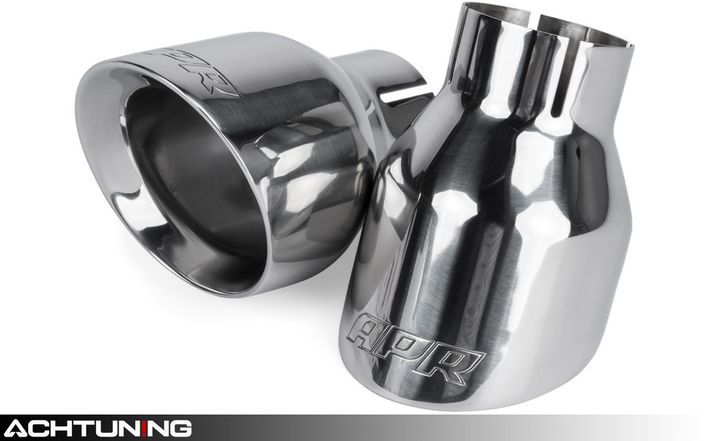 APR TPK0001 Slash-Cut Double-Walled Polished Silver 4 Inch Exhaust Tip Pair