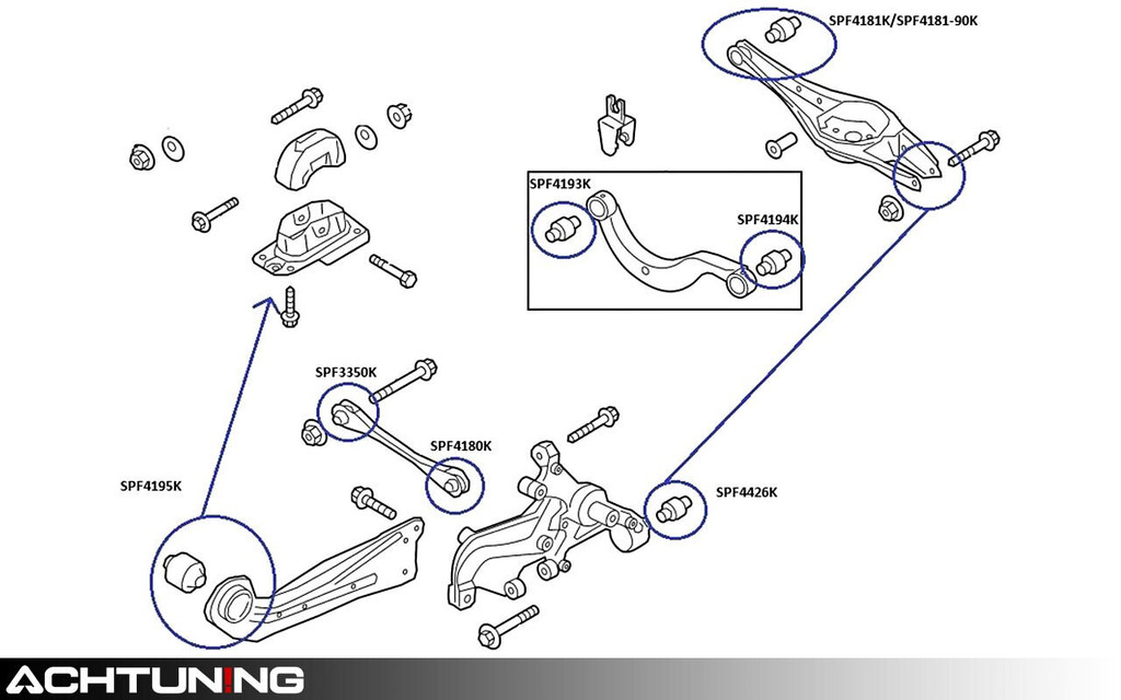 SuperPro SPF4181K Rear Lower Inward Fore Control Arm Bushings Audi and VW