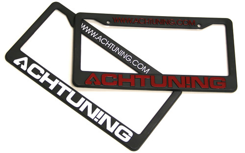 Achtuning License Plate Frame in Red or White Lettering