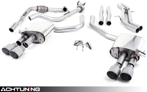 Milltek SSXAU652 Catback Quad Tip Valved Race Exhaust Audi B9 S4 Non-Sport Diff
