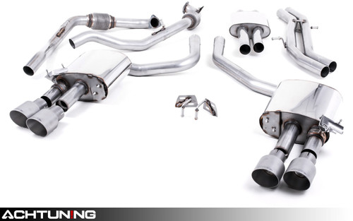 Milltek SSXAU708 Catback Quad Tip Valved Street Exhaust Audi B9 S5 Sport Diff