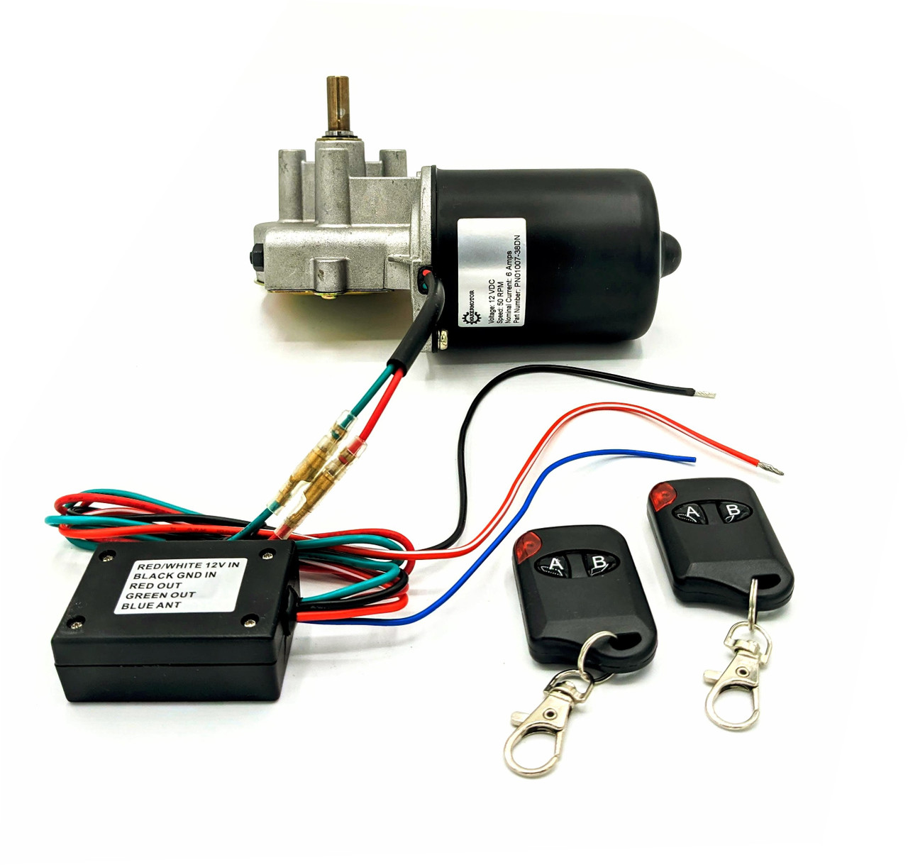 PN00412 - ON/OFF Switch Option 12v dc 50 RPM gear motor with wireless  remote control