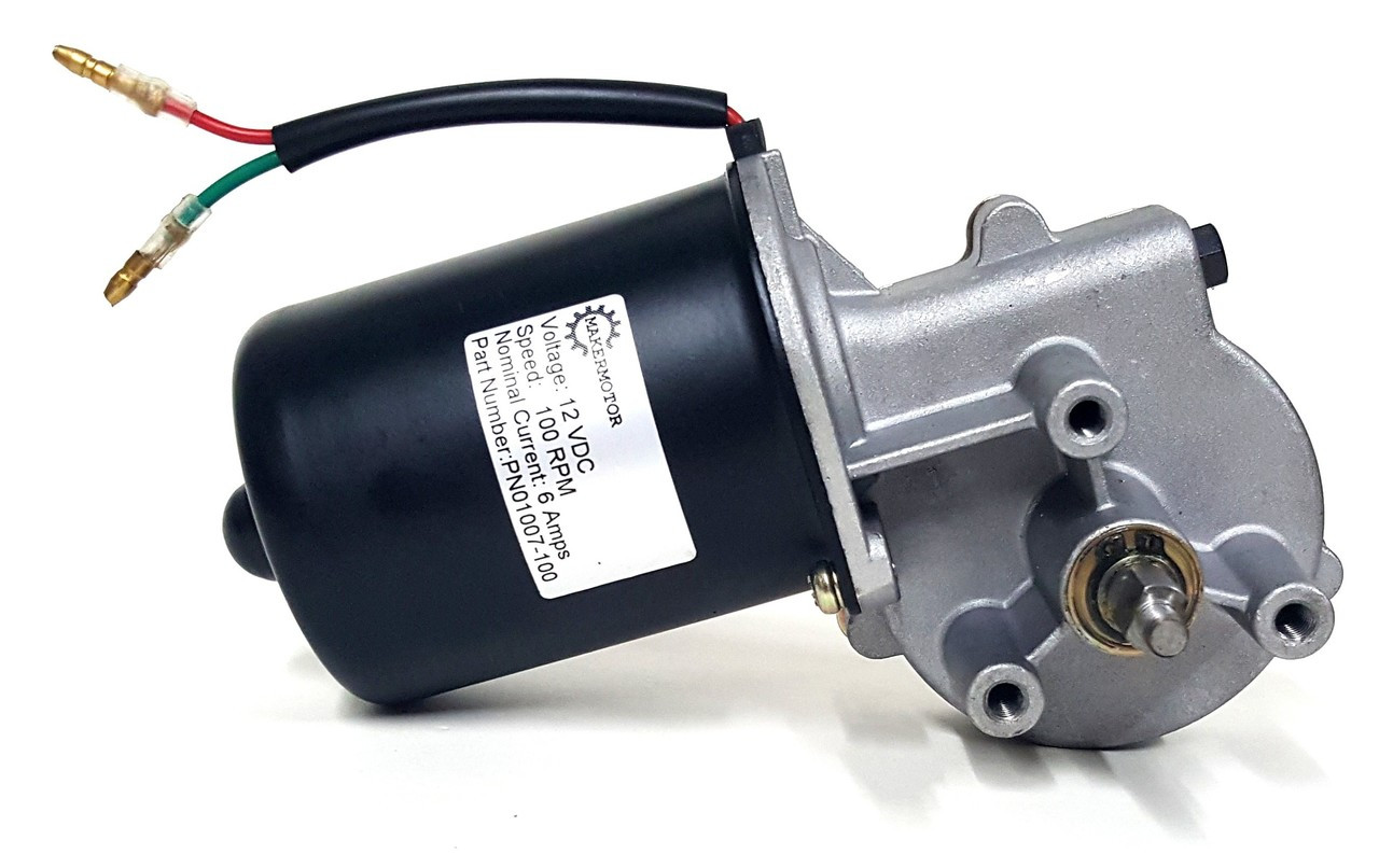 PN01007-100 - 10mm 2-flat Shaft Electric Gear Motor 12v Low Speed 100 RPM  Gearmotor DC