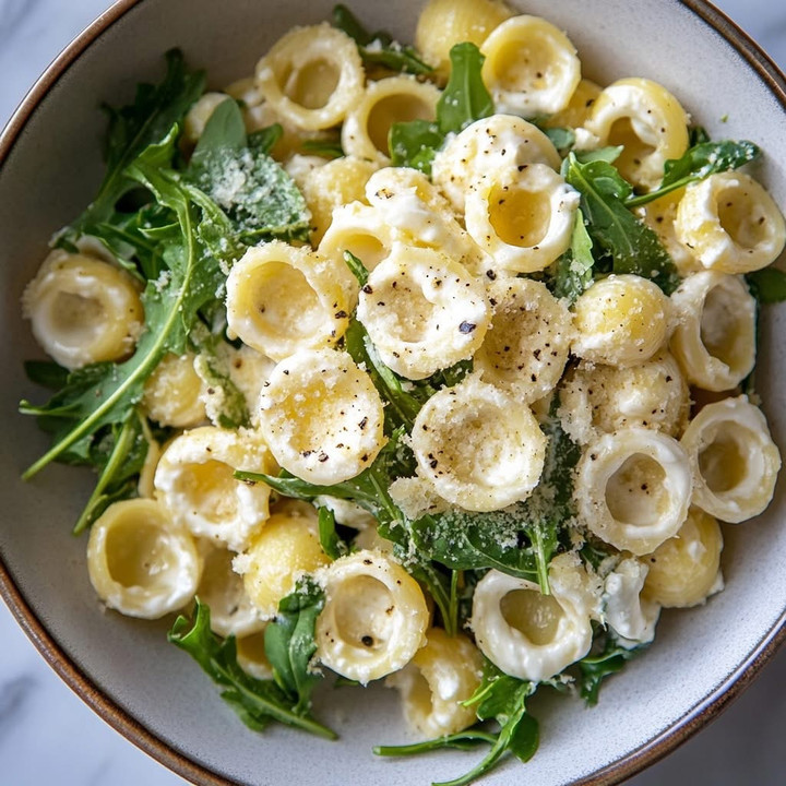 Spring fresh - orecchiette lemon  pasta with fresh ricotta