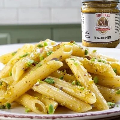 Penne with Pistachio Pesto 