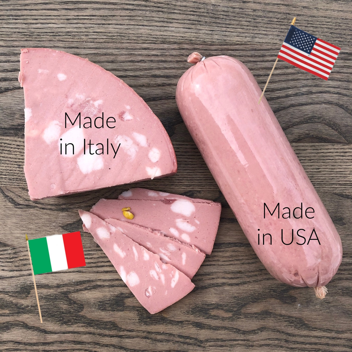 Mortadella with Pistachio 2 Pack , Imported from Italy & Made in USA