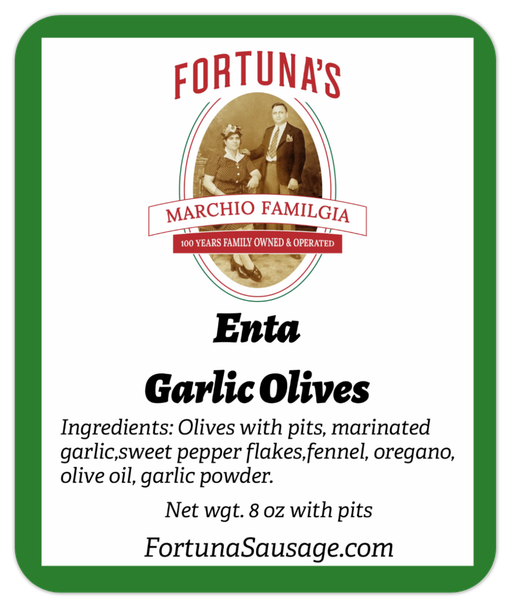 Etna Garlic Green Olives -  Fortuna's