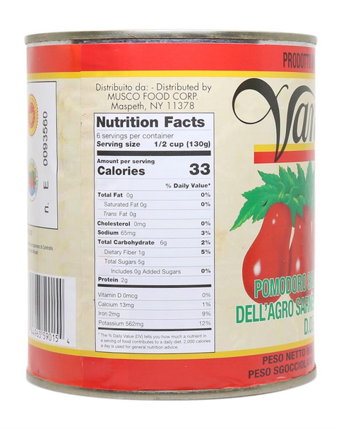 Nutritional San Marzano D.O.P Tomato