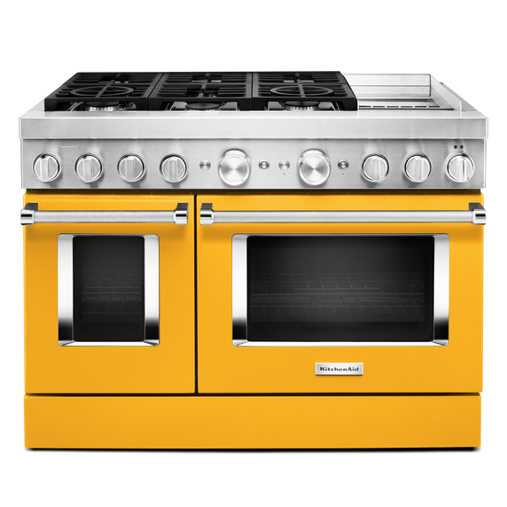 KitchenAid® 48'' Smart Commercial-Style Dual Fuel Range with Griddle KFDC558JYP