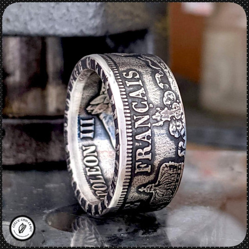 france coin ring silver