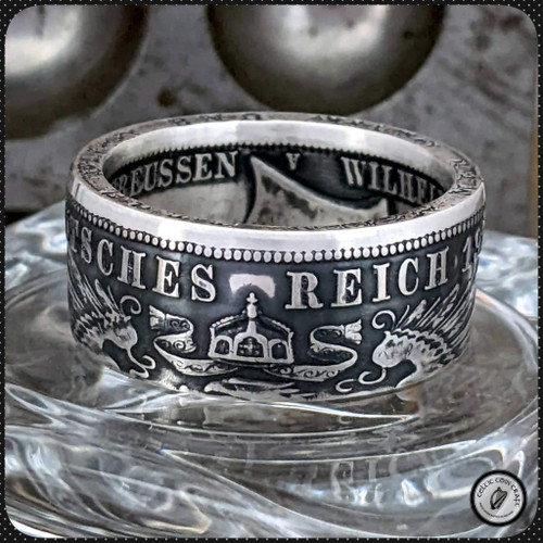 deutsches reich drei mark coin ring