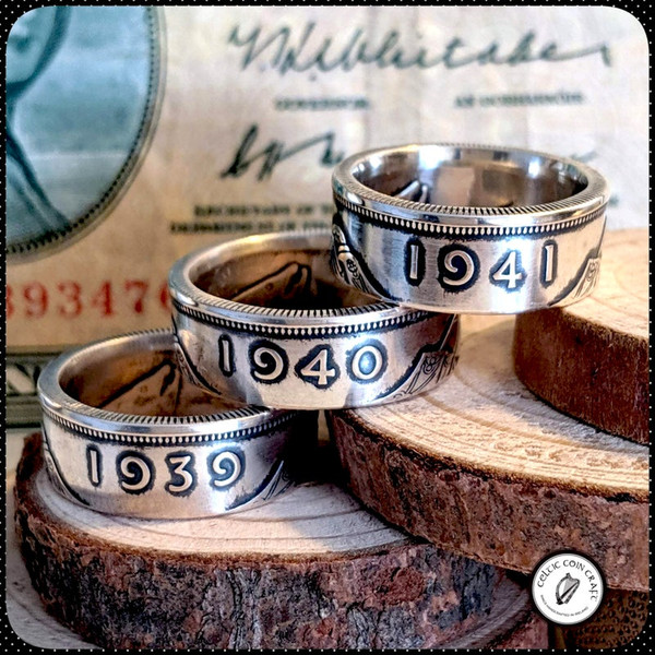 1939 1940 1941 irish coin rings