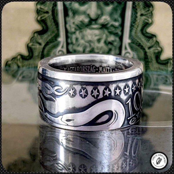 celtic swan coin ring irish 2004