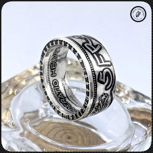 switzerland 5 francs silver coin ring