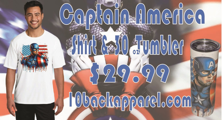 Captain America Shirt & 30oz Tumbler