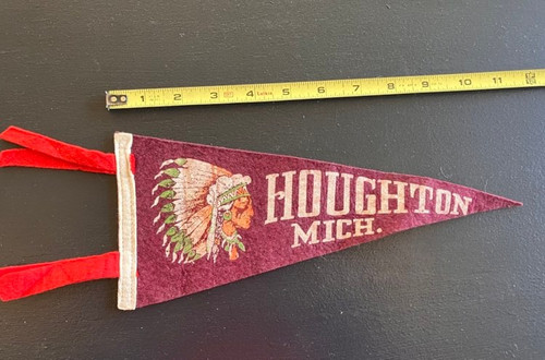 Vintage Houghton Michigan Pennant