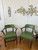 1959 Barnes & Simon Leather Game Green Naihead Chair Sets