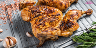Barbecued Spatchcock Chicken with Lemon, Garlic & Herbs