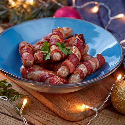 delicious pigs in blankets in a bowl