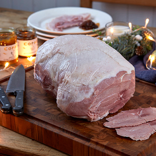 Our delicious cooked unsmoked whole ham, enjoy hot or cold