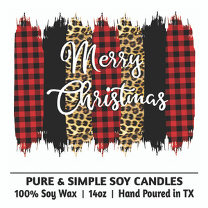 Merry Christmas - plaid and leopard background Merry Christmas - plaid and leopard background