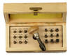 Bezel Setting Punch Set In Wood Box With 18 Punches, Size 0.75mm to 7.5mm