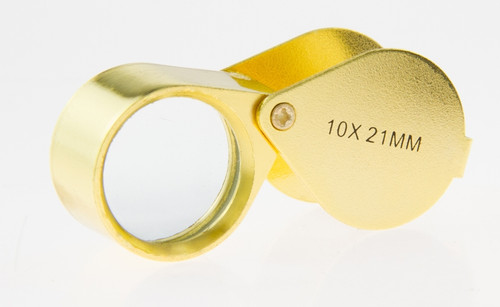 10X21mm Jewelry Gold  Loupe Metal Body
