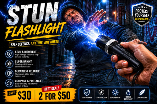 Self Protection Stun Flashlight