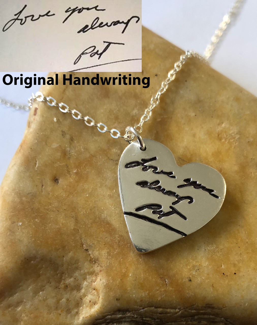 Custom Handwriting Necklace with Your Family's Writing | Sterling Silv -  aka originals