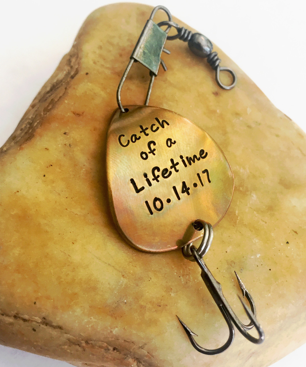Fishing Lure Catch of a Lifetime (Date) - Sterling Heart Songs Jewelry
