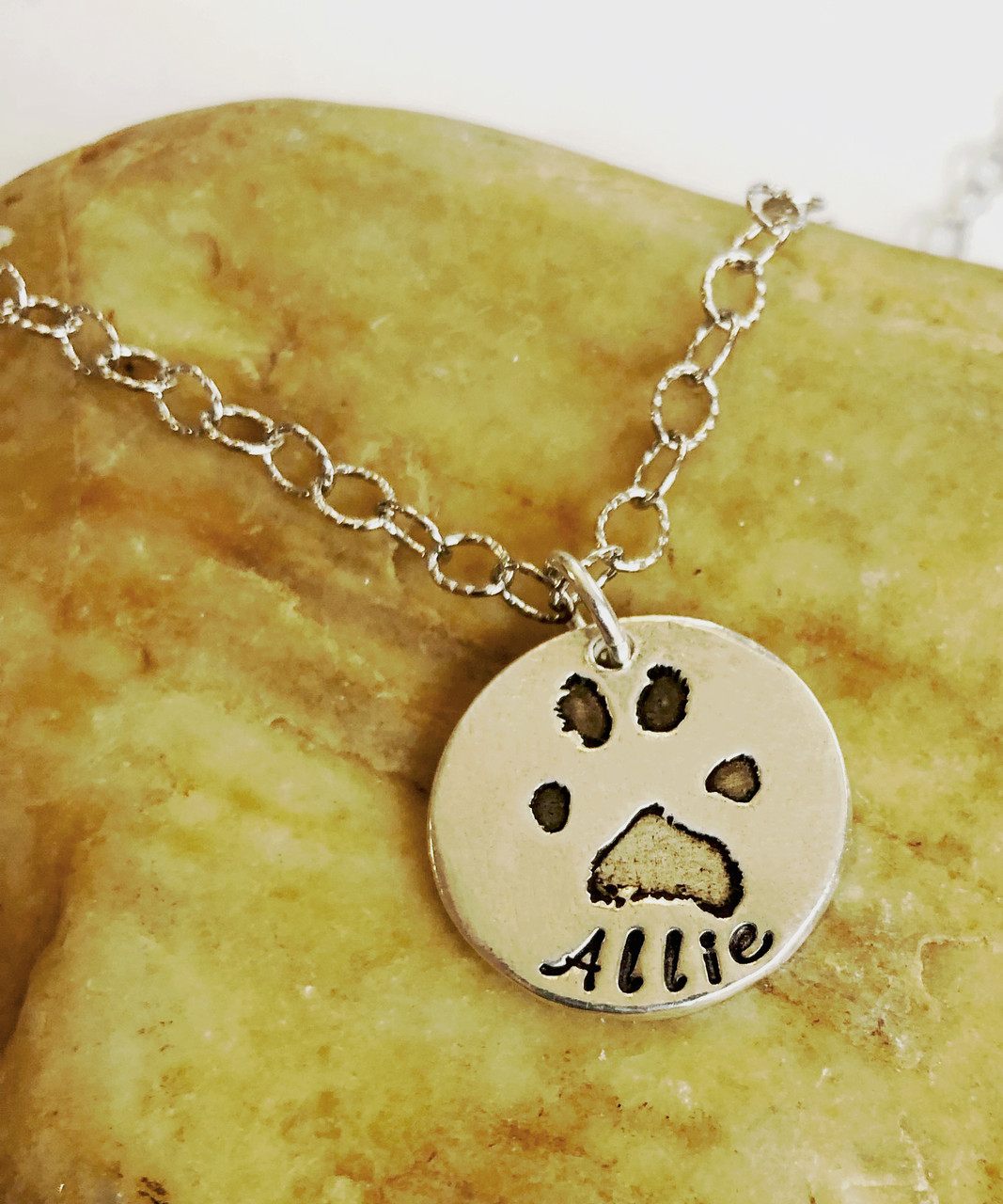 Actual dog paw print on sale necklace