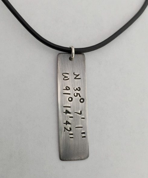 Latitude, Longitude Necklace ~ Sterling Heart Songs Jewelry