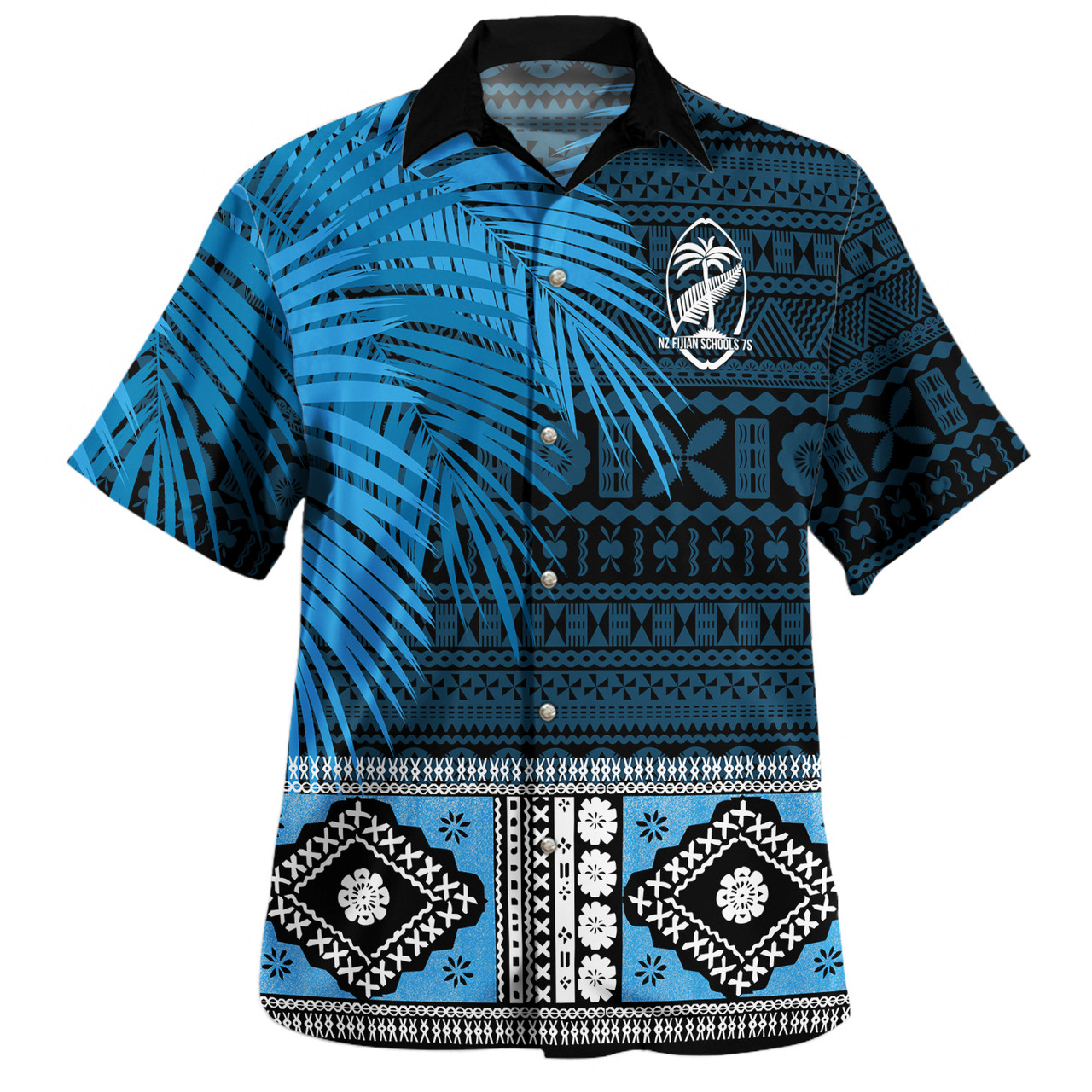 Men's Microfiber Aloha POLO Shirt - Black with Red Tribal