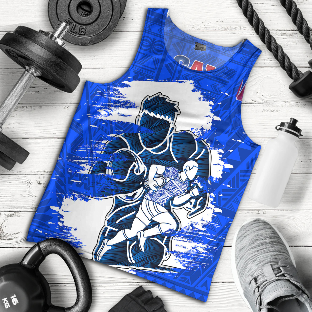 Personalised Toa Samoa Men Tank Ulafala Style Samoa Warriors