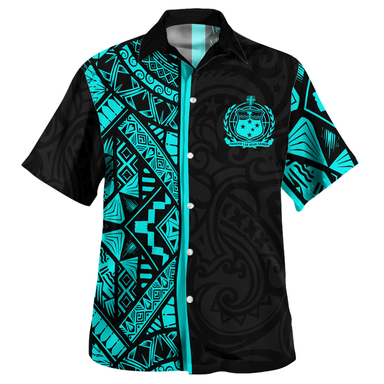 AIO Pride Custom Text Guam Map Maori Pattern Turtle Hawaiian Shirt