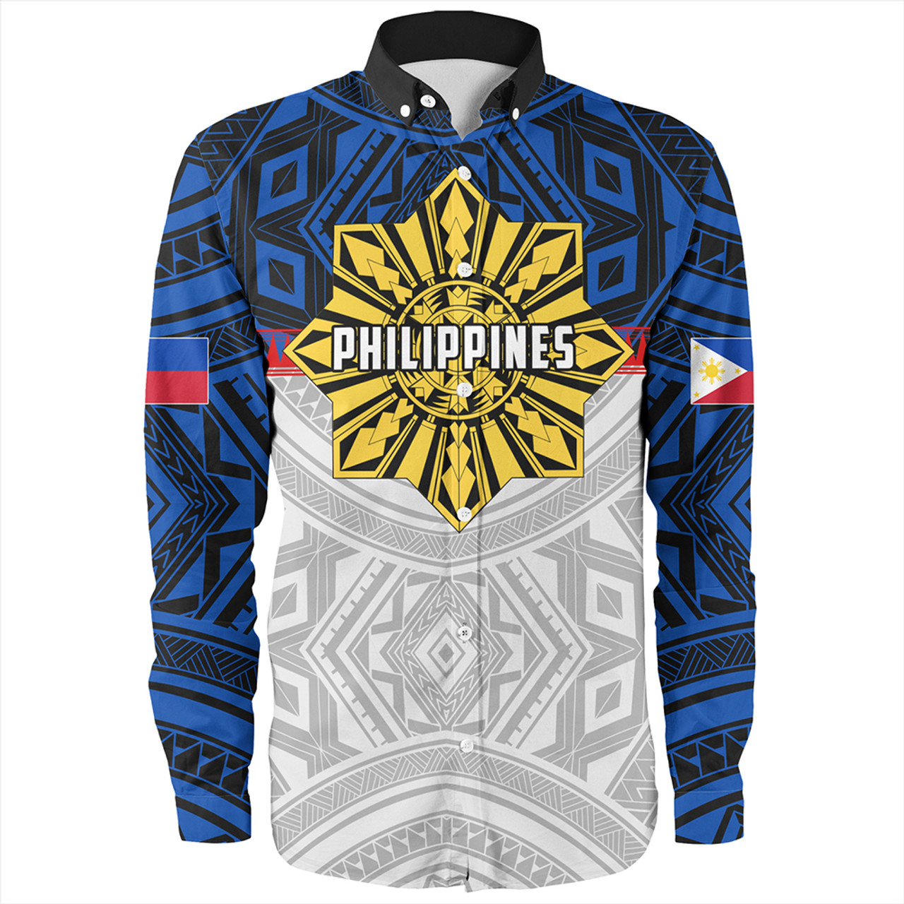 Philippines Baseball Shirt - Filipino Sun And Stars Tribal Tattoo Patterns  Style