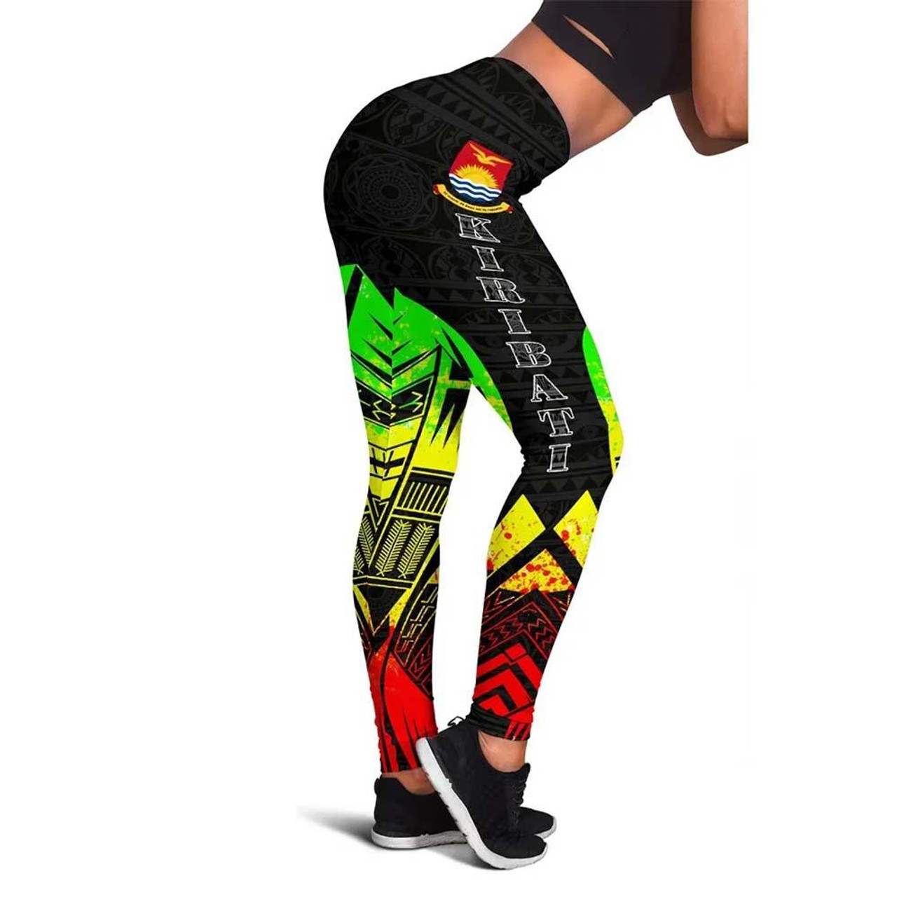 Kiribati Polynesian Legging - Polynesian Tattoo Reggae Version 1