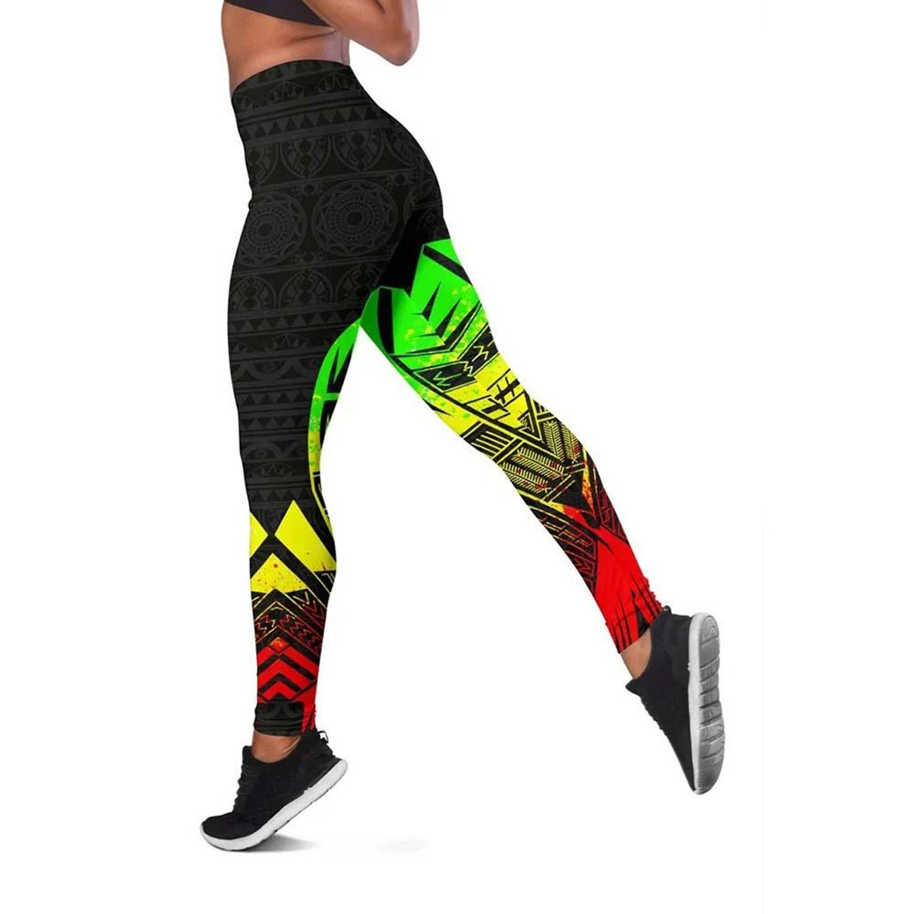 Kiribati Polynesian Legging - Polynesian Tattoo Reggae Version 3