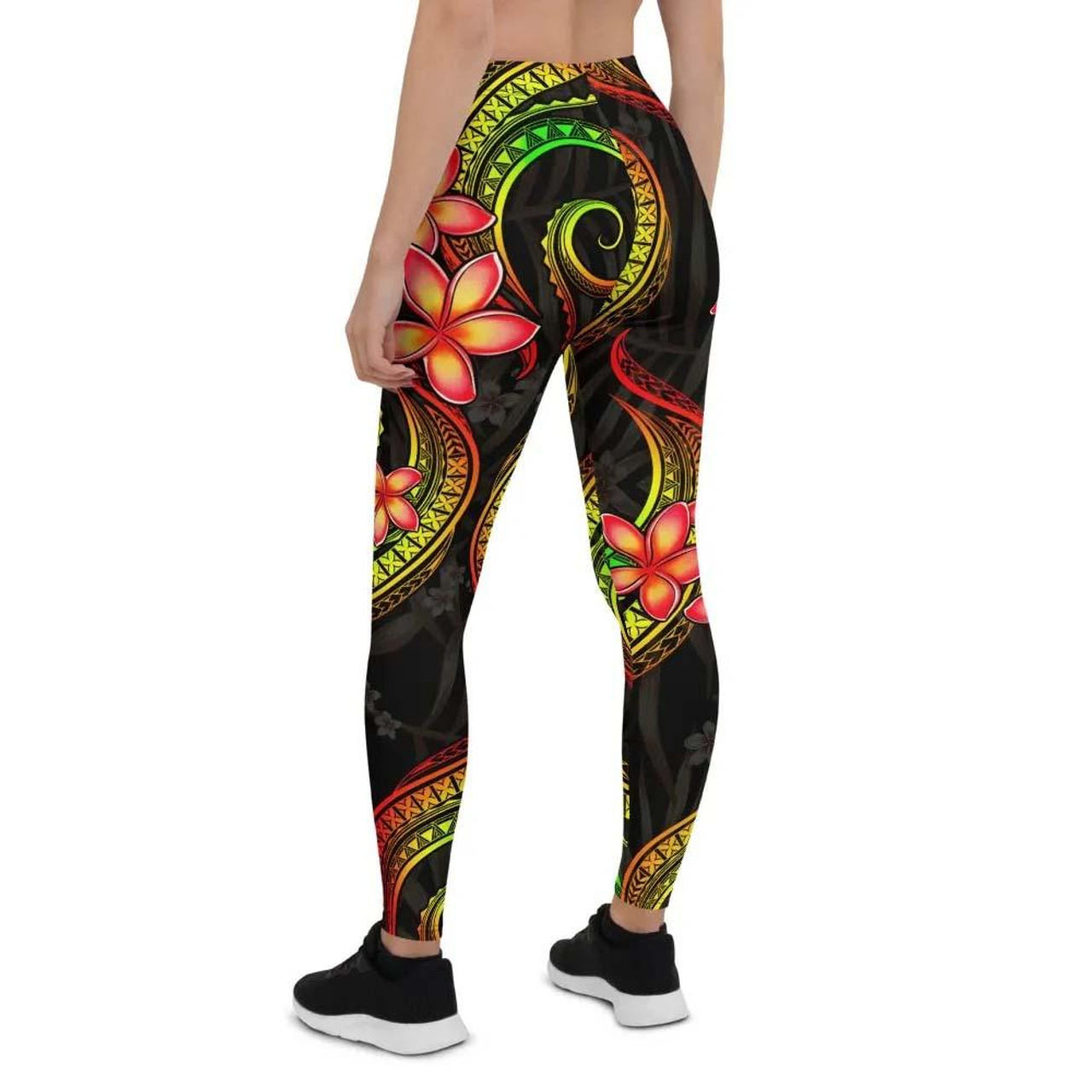 Samoa Polynesian Women Legging - Reggae Plumeria 4