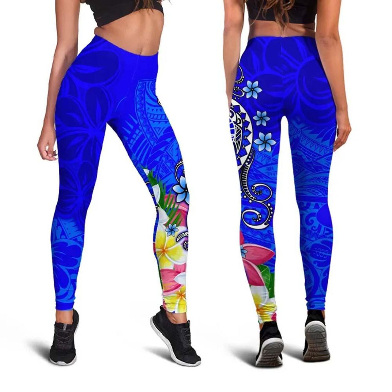 Tahiti Legging - Turtle Plumeria (Blue) 1