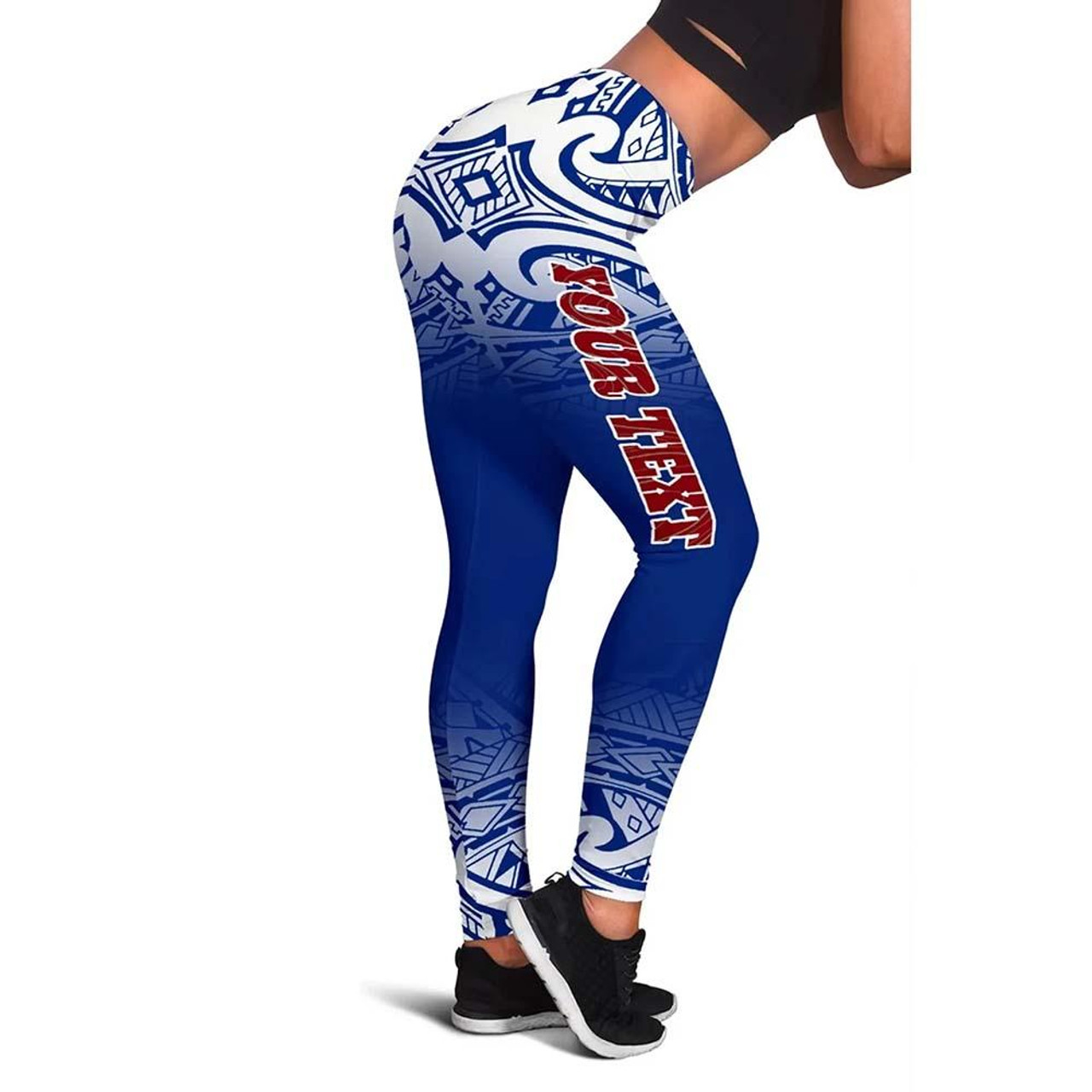 Samoa Custom Personalised Legging- Polynesian Fog Blue 1