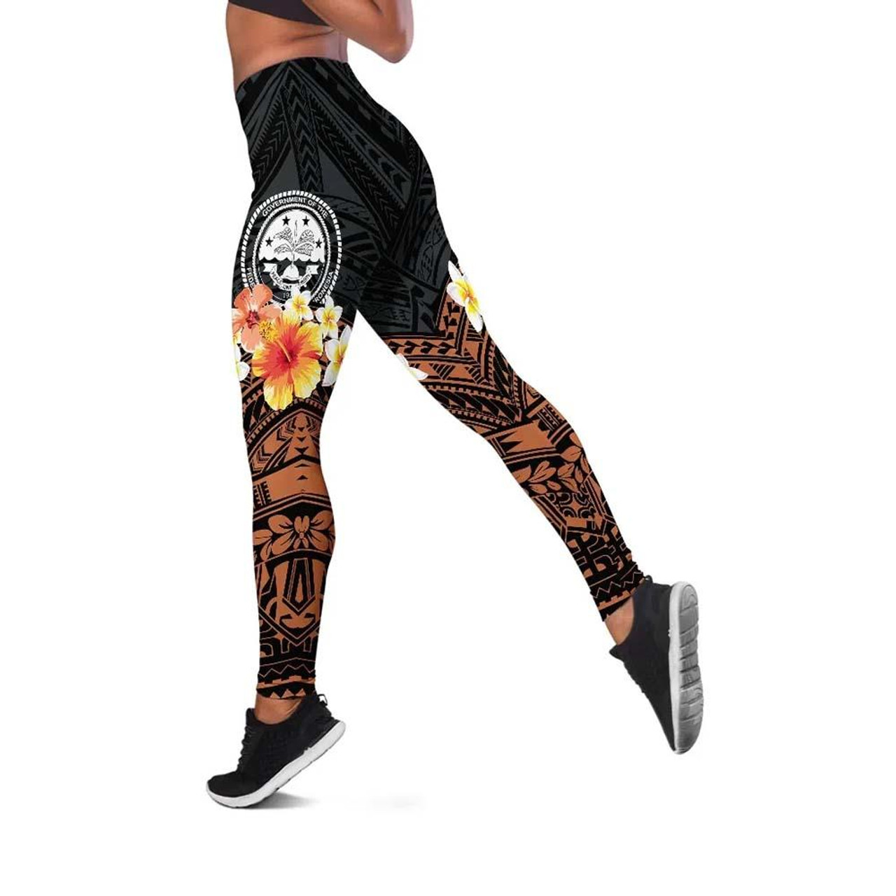 Federated States of Micronesia Legging - Tribal Pattern Hibiscus 1