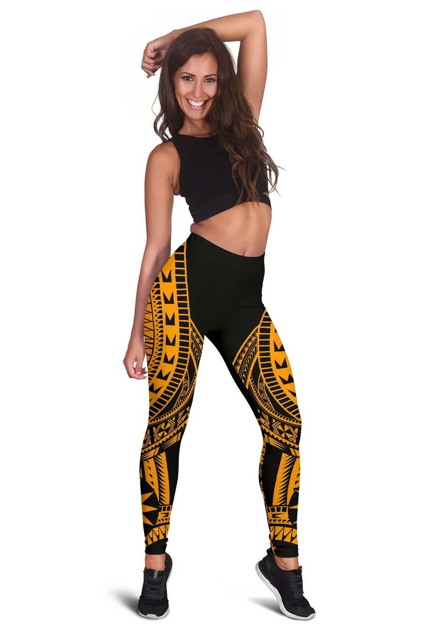 Nauru Legging Polynesian Pattern Gold 2