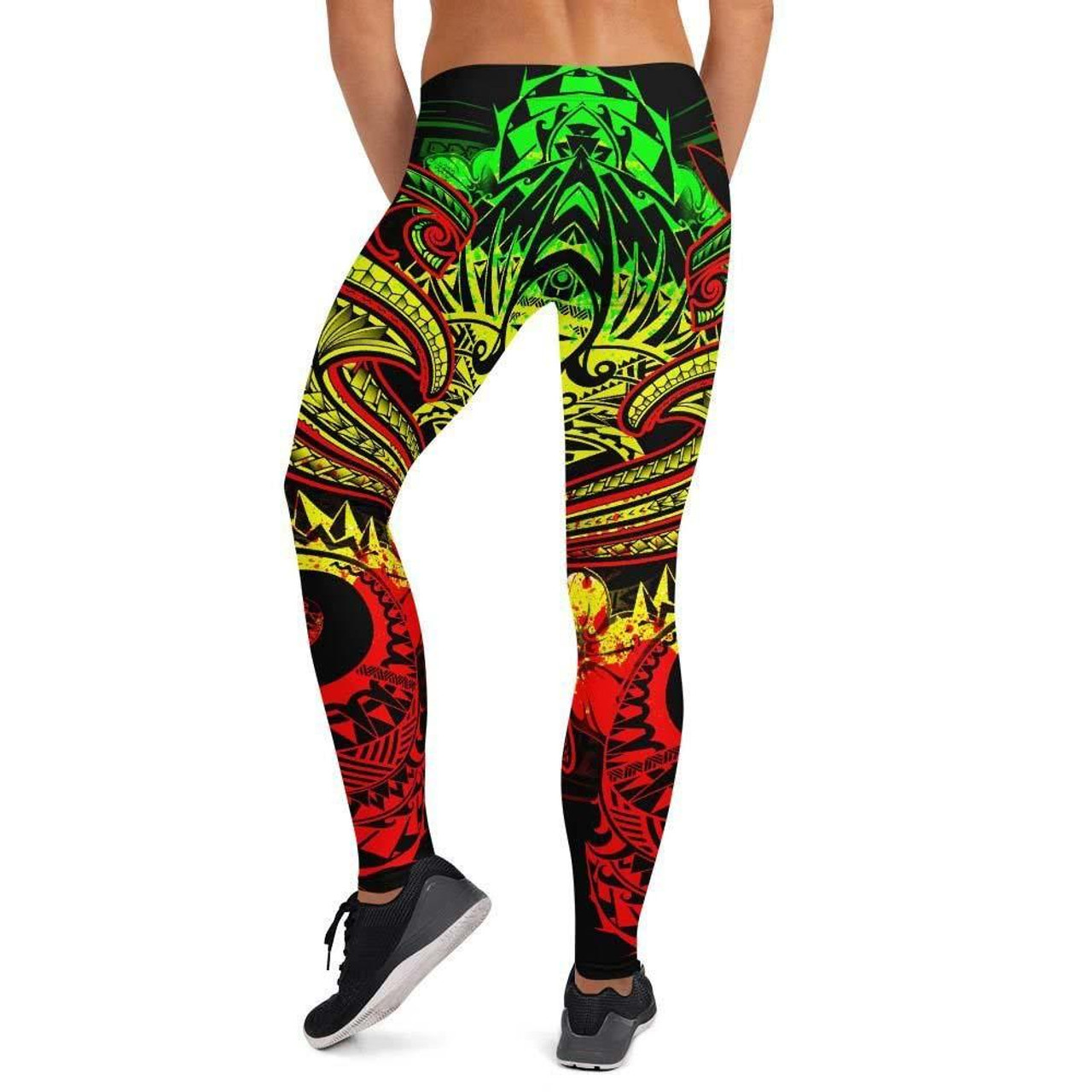 Hawaii Polynesian Legging - Kanaka Maoli Reggae Shark Polynesian Tattoo 3