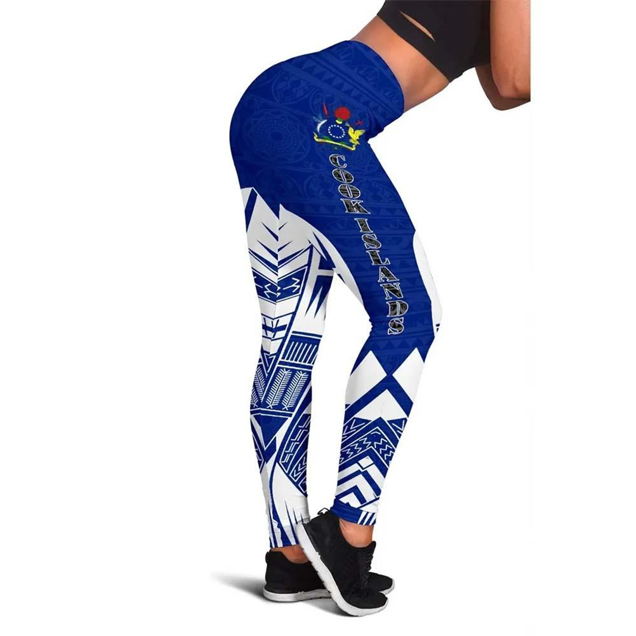 Cook Islands Polynesian Legging - Polynesian Tattoo Flag Version 1