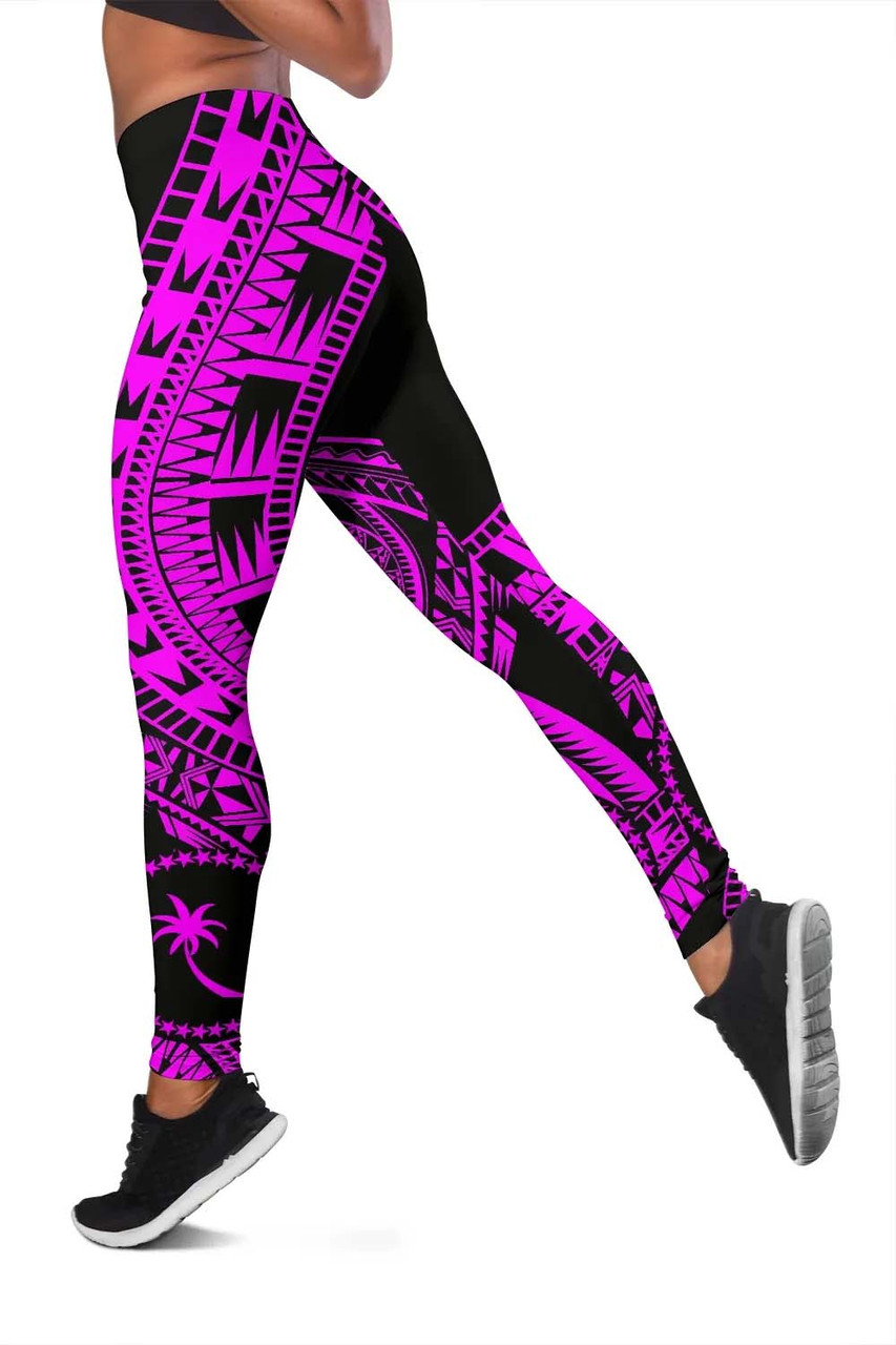 Chuuk Legging Polynesian Pattern Pink 3