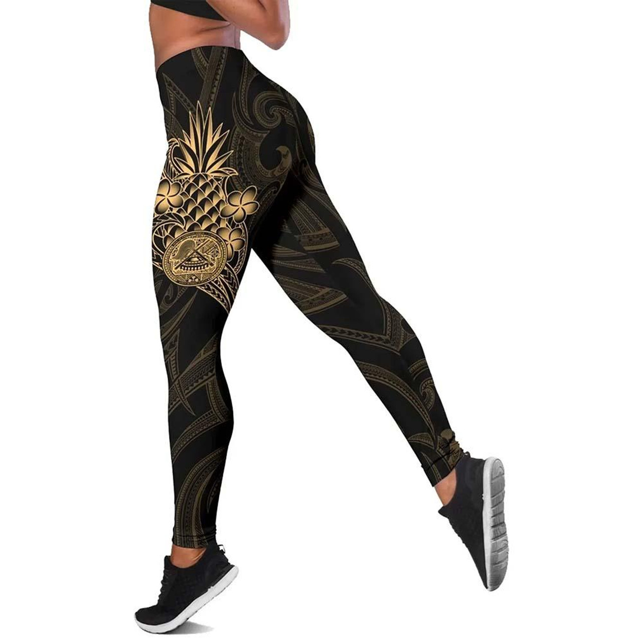 American Samoa Polynesian Legging - Gold Pineapple 1